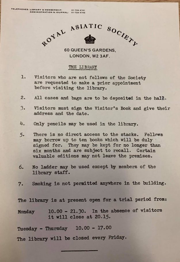 Previous Library regulations.